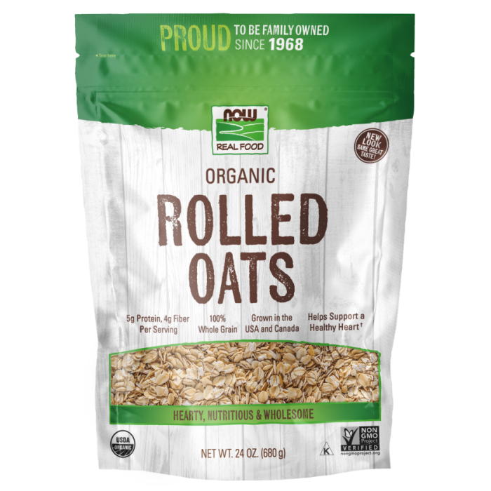 NOW Foods Rolled Oats, Organic - 24 oz.