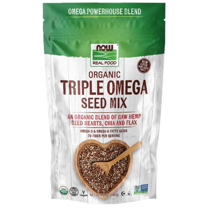 NOW Foods Triple Omega Seed Mix, Organic - 12 oz.