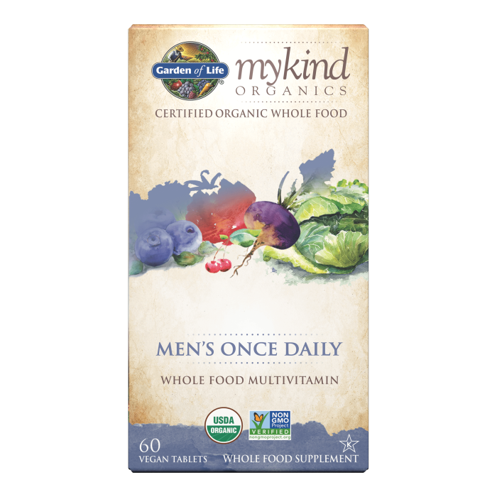 Garden of Life Organics Men's Once Daily, 60 Tablets