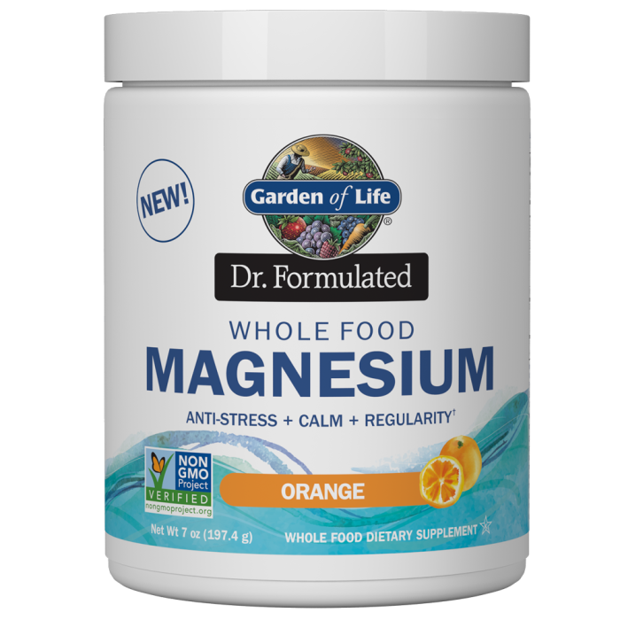 Garden of Life Dr. Formulated Whole Food Magnesium Powder, Orange Flavor, 7 oz.