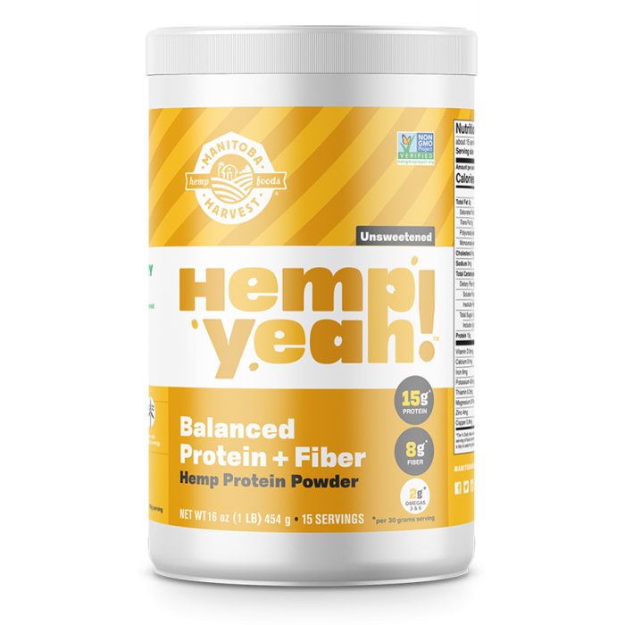 Manitoba Harvest Hemp Yeah! Balanced Protein + Fiber Protein Powder Unsweetened, 16 oz. 