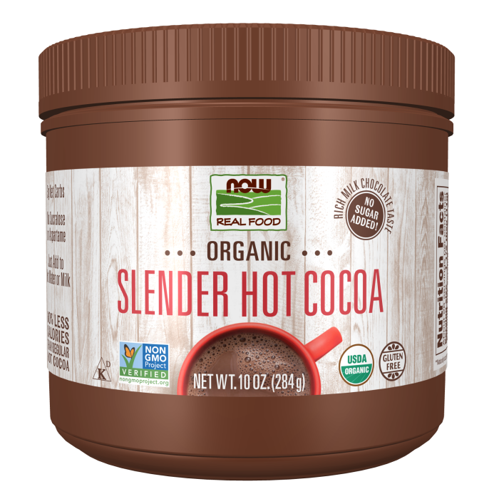 NOW Foods Slender Hot Cocoa, Organic - 10 oz.