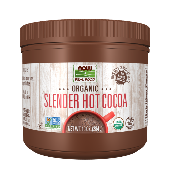 NOW Foods Slender Hot Cocoa, Organic - 10 oz.