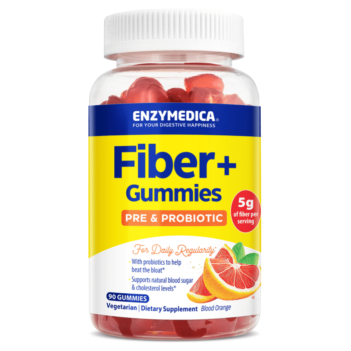 Enzymedica Fiber+ Gummies Blood Orange - Front view