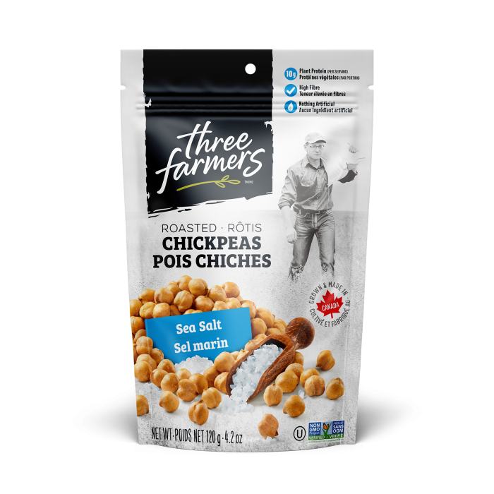 Three Farmers Sea Salt Roasted Chickpeas - Front view