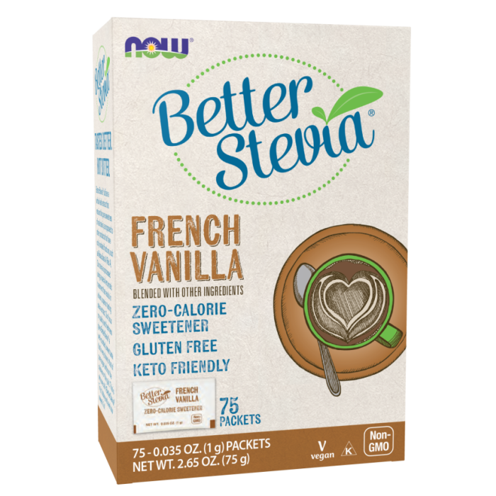 NOW Foods BetterStevia® French Vanilla - 75 Packets/Box