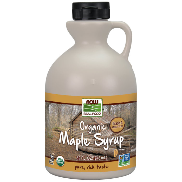 NOW Foods Maple Syrup, Organic Grade A Amber Color - 32 oz.