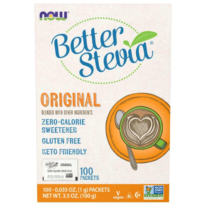 NOW Foods BetterStevia® Packets - 100 Packets/Box