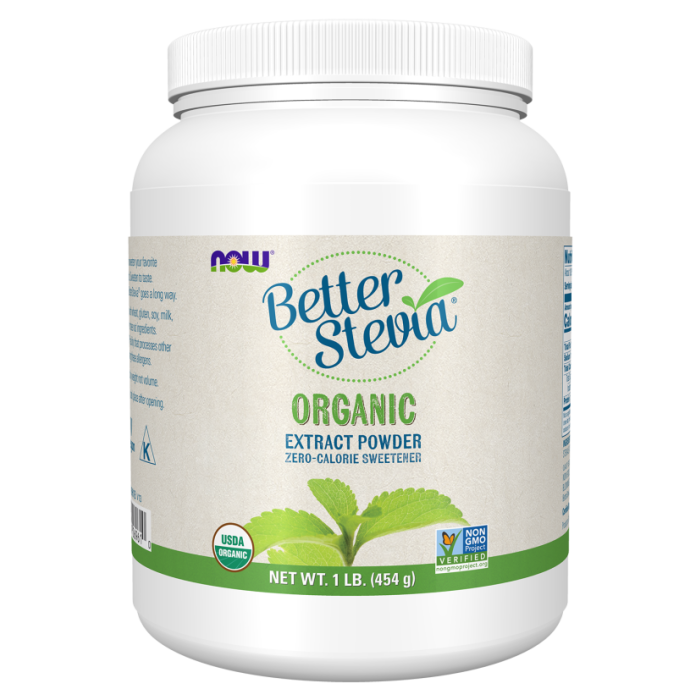 NOW Foods BetterStevia® Extract Powder, Organic - 1 lb.