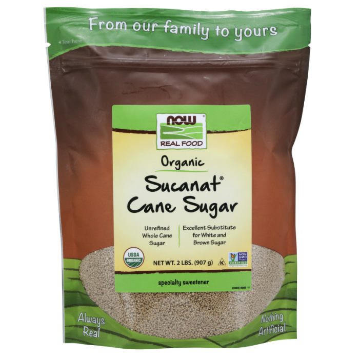 NOW Foods Sucanat® Cane Sugar, Organic - 2 lb