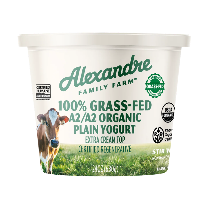 Alexandre Family Farm Organic Regenerative A2/A2 Yogurt - Front view