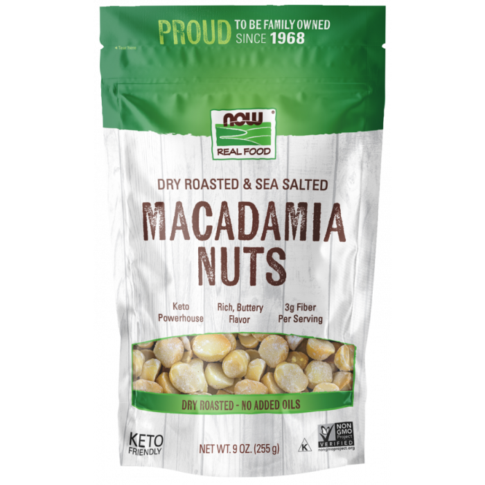 NOW Foods Macadamia Nuts, Dry Roasted & Sea Salted - 9 oz.