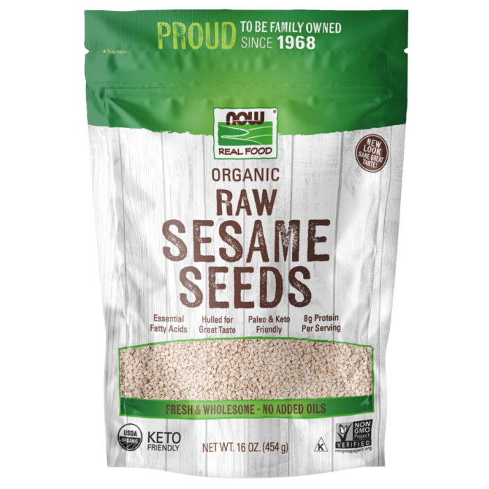 NOW Foods Sesame Seeds, Organic & Raw - 16 oz.