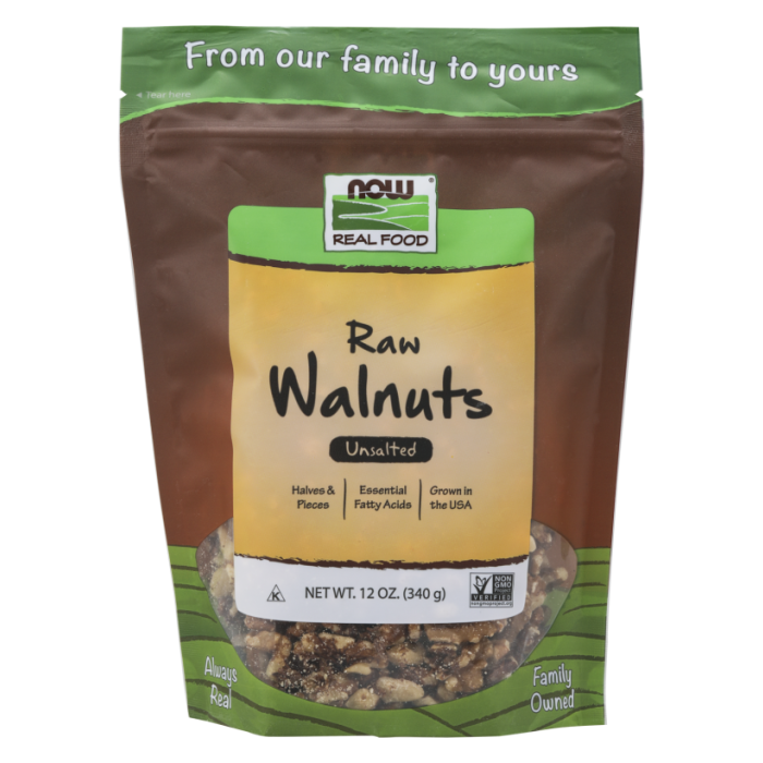 NOW Foods Walnuts, Raw & Unsalted - 12 oz.