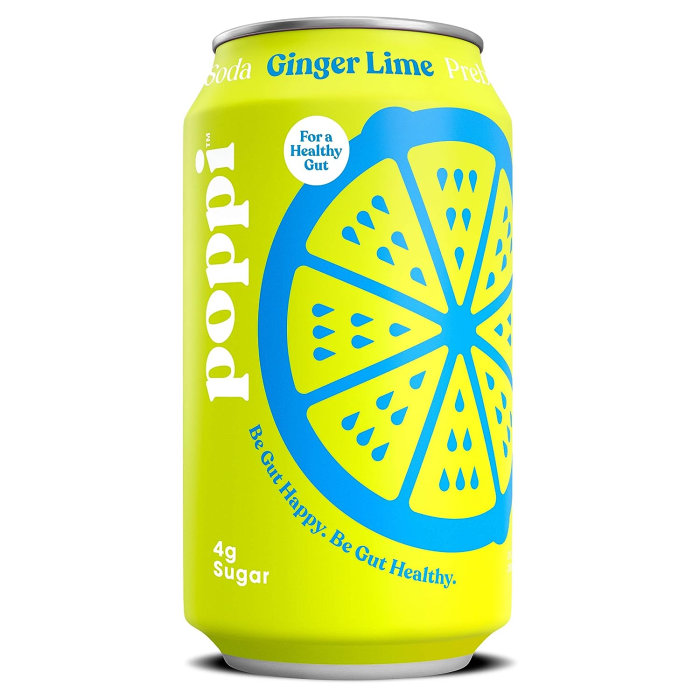 Poppi Ginger Lime Prebiotic Soda - Front view