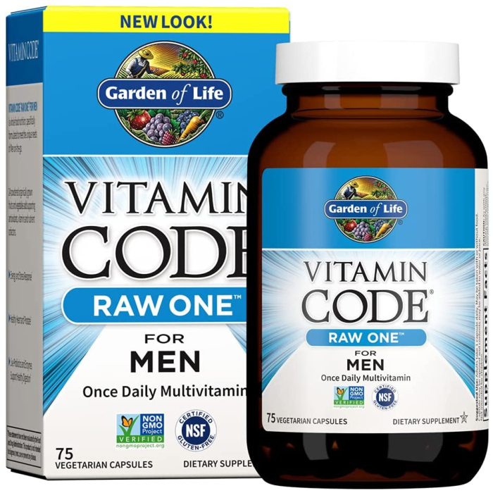 Garden of Life Vitamin Code RAW ONE for Men, 75 Capsules