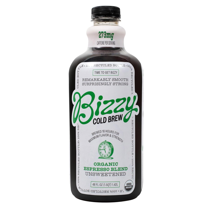 Bizzy Organic Espresso Blend Unsweetened Cold Brew Coffee, 48 oz.