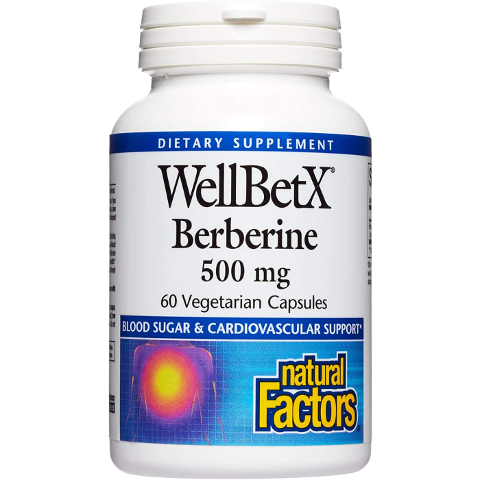 Natural Factors WellBetX Berberine, 500mg , 60 Vegetarian Capsules