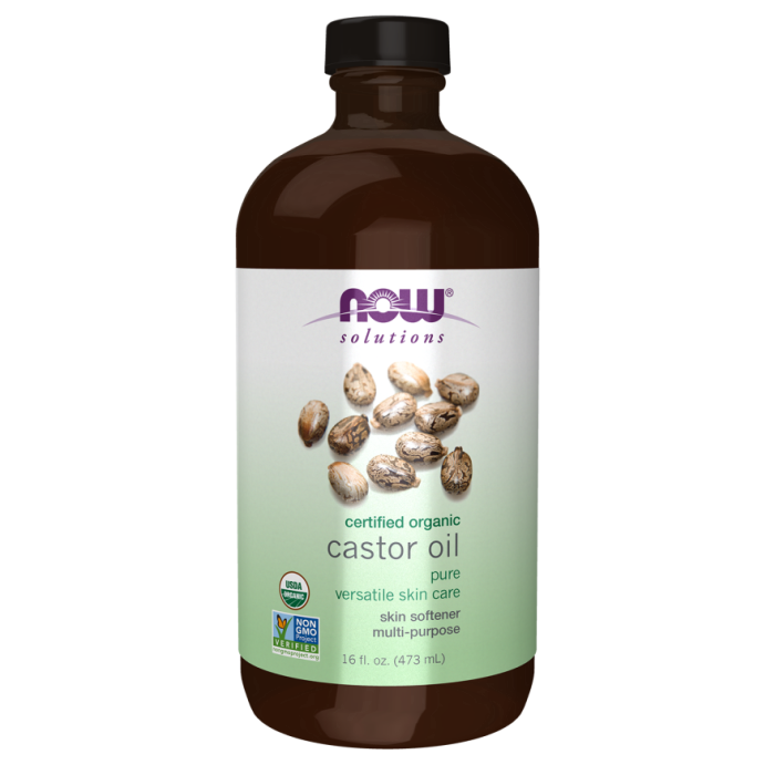 NOW Foods Castor Oil in Glass Bottle, Organic - 16 fl. oz.