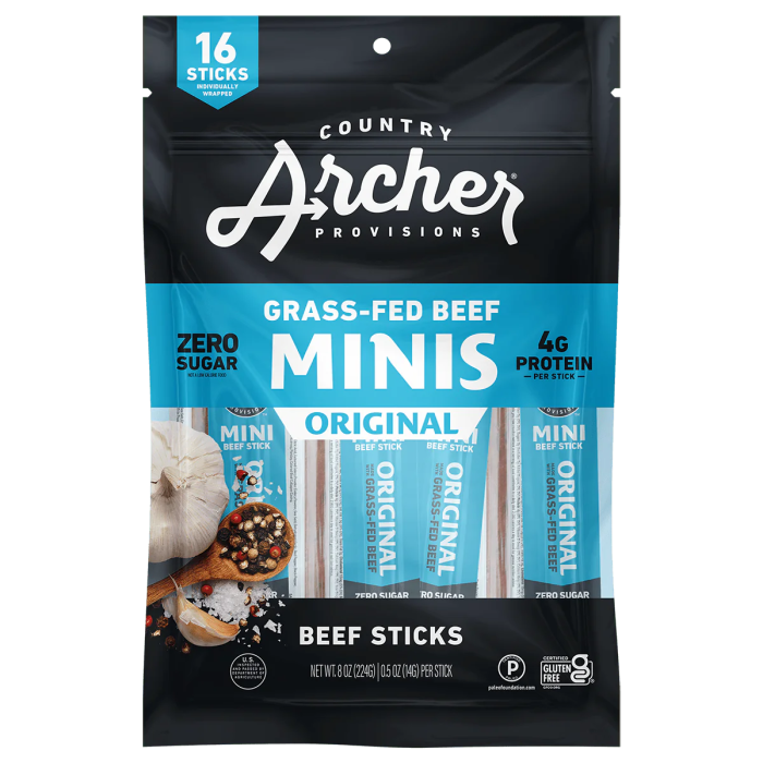 Country Archer Original Beef Mini Sticks - Front view