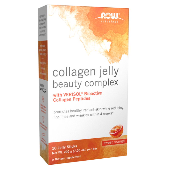 NOW Foods Collagen Jelly Beauty Complex, Sweet Orange - 10 Jelly Sticks