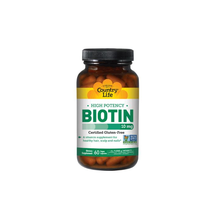 Country Life High Potency Biotin 10 Mg, 60 Vegetarian Capsules