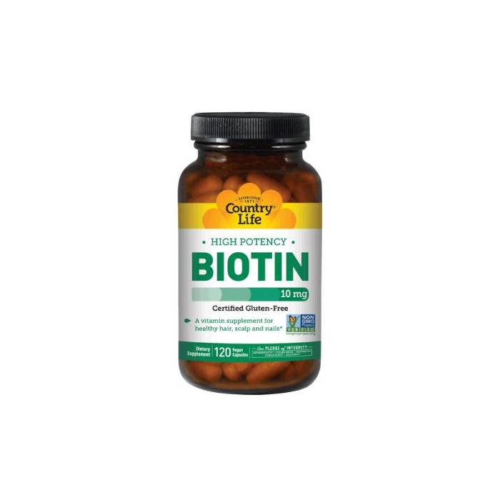 Country Life High Potency Biotin 10 Mg, 120 Vegetarian Capsules