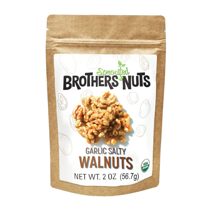 Brothers Nuts Garlic Salty Walnuts - Front view