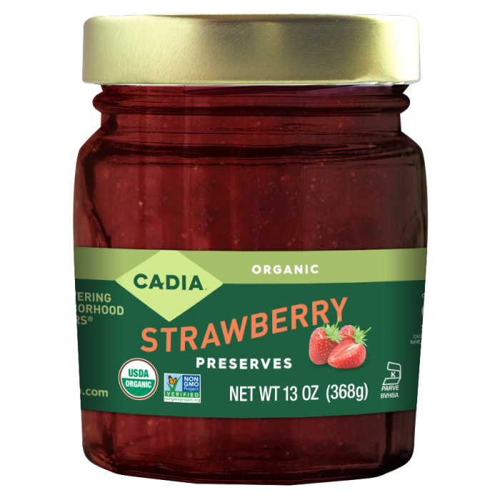 Cadia Organic Strawberry Preserves - Front view