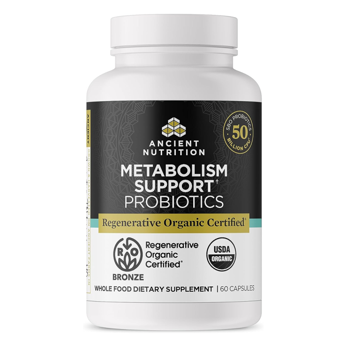 Ancient Nutrition Regenerative Organic Certified Probiotics Metabolism Support 50B - Front view