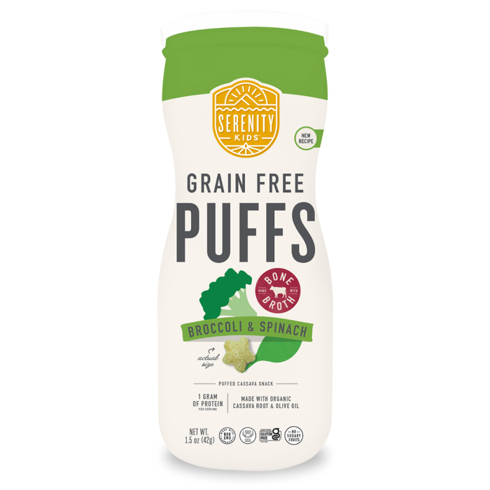 Serenity Kids Grain Free Puffs Broccoli & Spinach - Front view