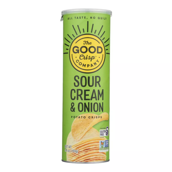 The Good Crisp Company Sour Cream and Onion Potato Crisps - Front view