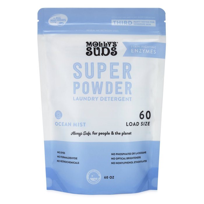 Molly's Suds Ocean Mist Super Powder Laundry Detergent with Enzymes - Front view