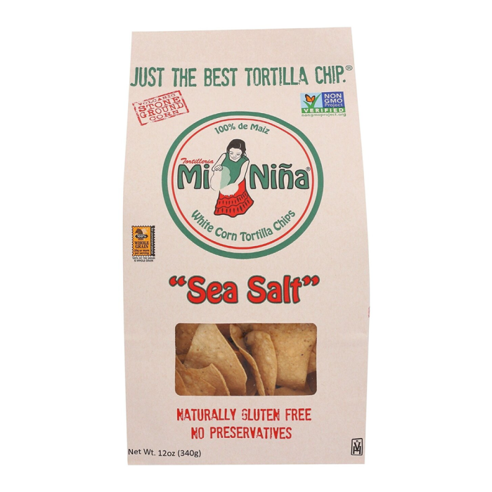 Mi Nina Sea Salt Tortilla Chips - Front view