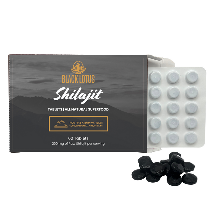 Black Lotus Shilajit Pure Tablets - Front view