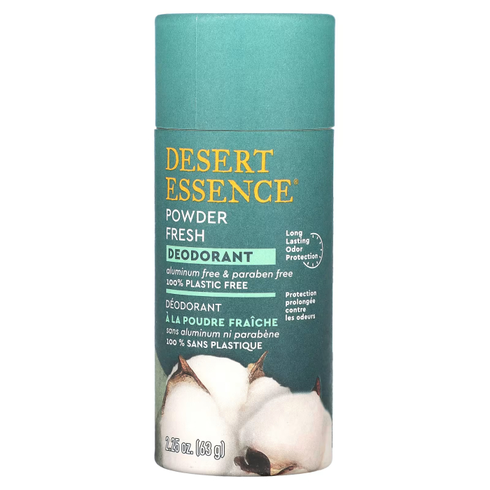 Desert Essence Plastic-Free Powder Fresh Deodorant, 2.25 oz.