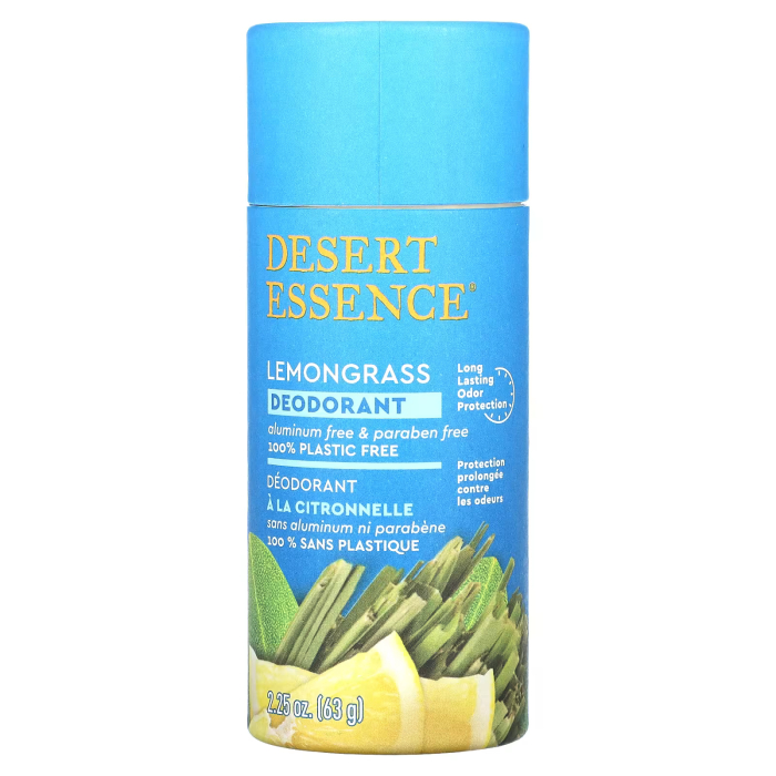 Desert Essence Plastic-Free Lemongrass Deodorant, 2.25 oz.