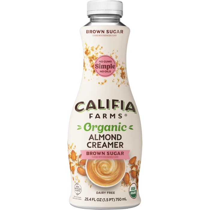 Califia Farms Organic Brown Sugar Almond Creamer - Front view