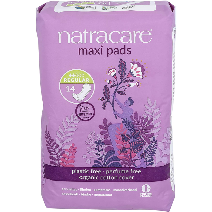 NatraCare Organic Cotton Regular Pads, 14 Count