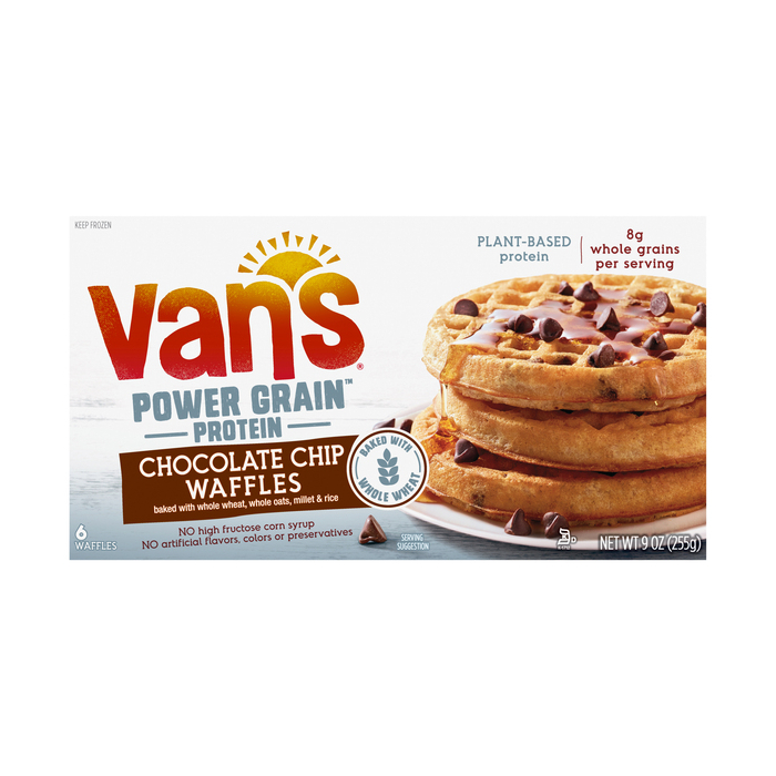 Vans Power Grains Chocolate Chip Waffles, 9 oz.