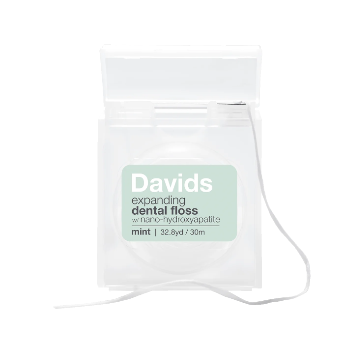 Davids Natural Toothpaste Expanding Dental Floss Mint - Front view