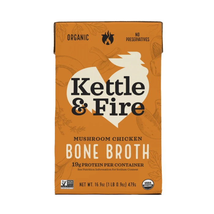 Kettle & Fire Mushroom Chicken Bone Broth - Front view