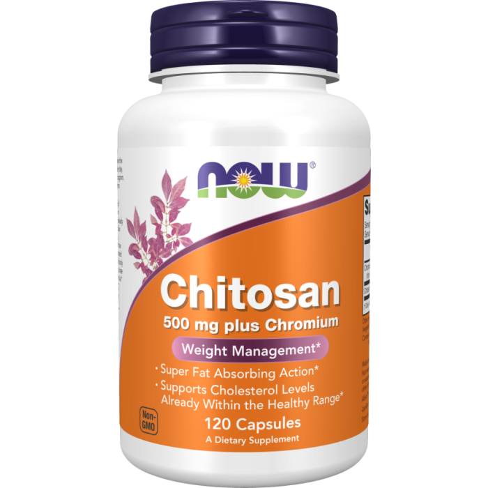 NOW Foods Chitosan 500 mg plus Chromium - 120 Capsules