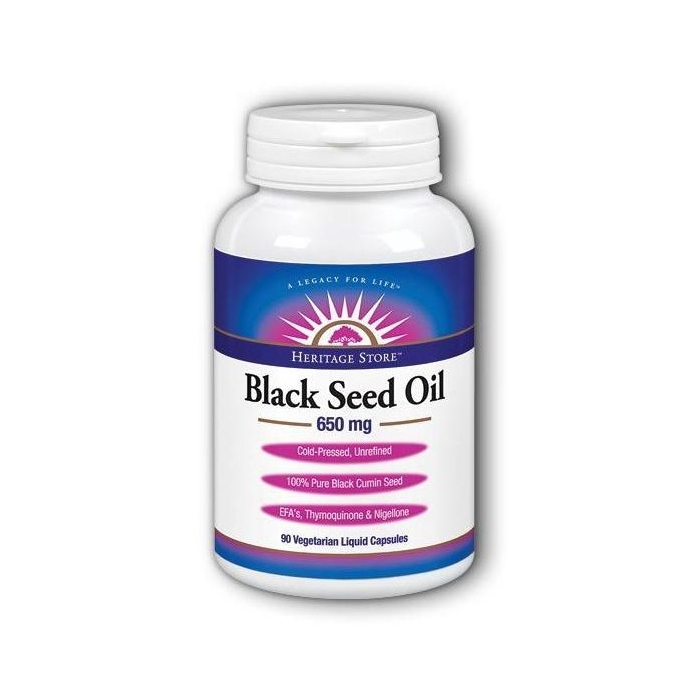 Heritage Black Seed Oil 650 mg, 90 Capsules