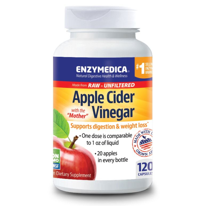 Enzymedica Apple Cider Vinegar with the Mother, 120 capsules 