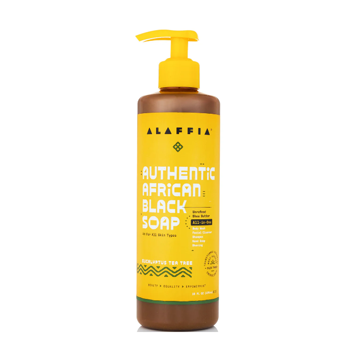 Alaffia Authentic African Black Soap, Eucalyptus Tea Tree, 16 fl. oz.