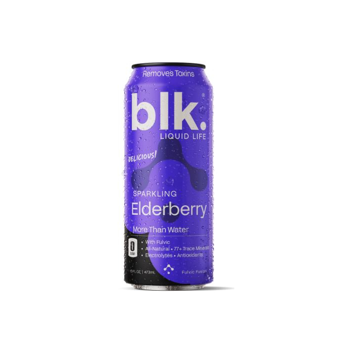 Blk Water Elderberry Can, 16.9 oz.