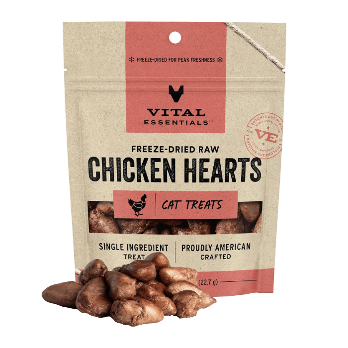 Vital Essential Essentials Freeze-Dried Cat Treat Chicken Heart - Main