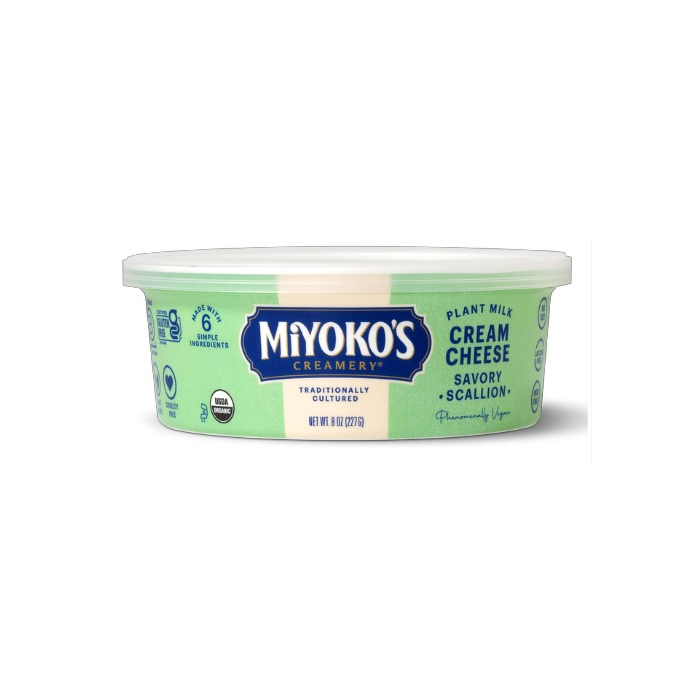 Miyoko's Creamery Plant Milk Cream Cheese Savory Scallion, 8 oz.