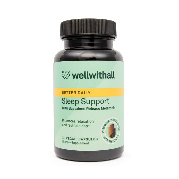 Wellwithall Sleep Support with Sustained-Release Melatonin, 30 capsules